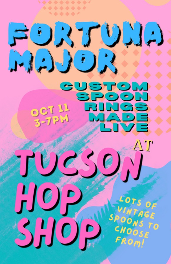 Flyer for the live custom spoon jewelry pop-up.